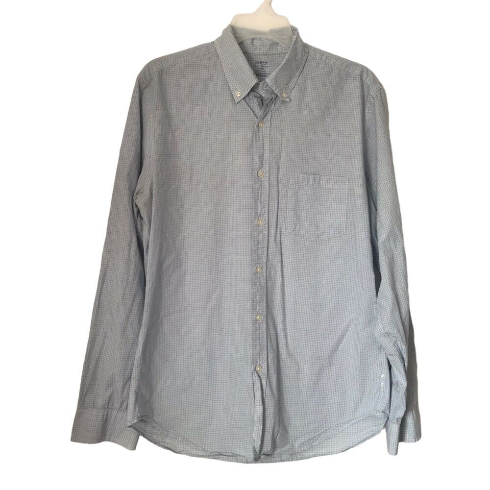 J Crew Men's Shirt Size Medium 100% Cotton Light Weight Button Down Long Sleeve